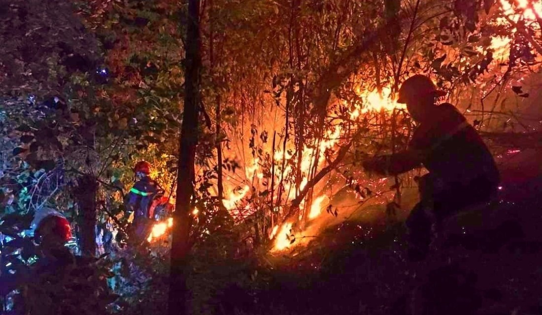 Hơn 1.000 cán bộ, chiến sĩ tham gia chữa cháy rừng tại huyện Nam Đàn