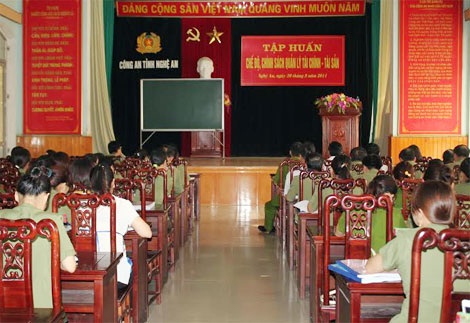 Lớp tập huấn quản lý tài chính, tài sản của Công an tỉnh Nghệ An diễn ra trong 7 ngày.