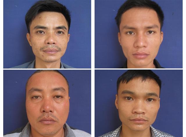 Các đối tượng bị Công an huyện Nghi Lộc bắt giữ trong một vụ đánh bạc