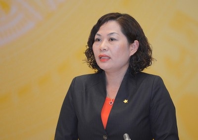 Phó Thống đốc NHNN Nguyễn Thị Hồng tại phiên họp báo Chính phủ.