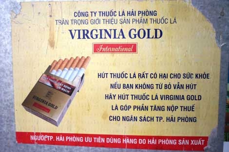 Tờ rơi quảng cáo thuốc lá Virginia Gold.
