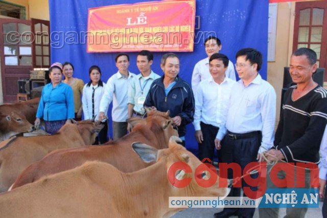 Ngành y tế tặng bò cho người dân miền Tây Nghệ An