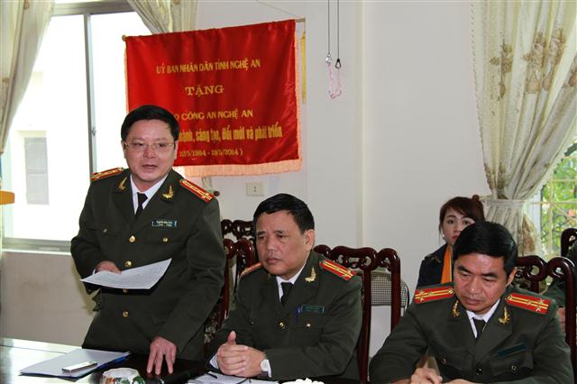 Đại tá Nguyễn Đình Trần, Trưởng phòng PX21 phát biểu tại buổi gặp mặt