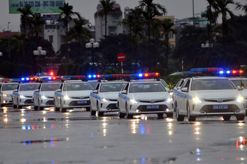 Đoàn ôtô Camry Hybrid mới của CSGT phục vụ công tác dẫn các đoàn nguyên thủ quốc gia, khách quốc tế