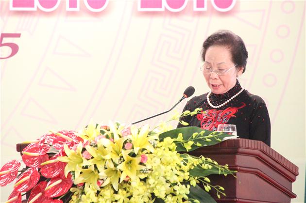Phó chủ tịch nước Nguyễn Thị Doan phát biểu tại Đại hội