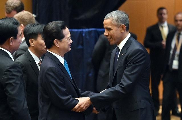 Thủ tướng Nguyễn Tấn Dũng và Tổng thống Hoa Kỳ Barack Obama tại Hội nghị Cấp cao ASEAN-Hoa Kỳ. Ảnh: VGP/Nhật Bắc
