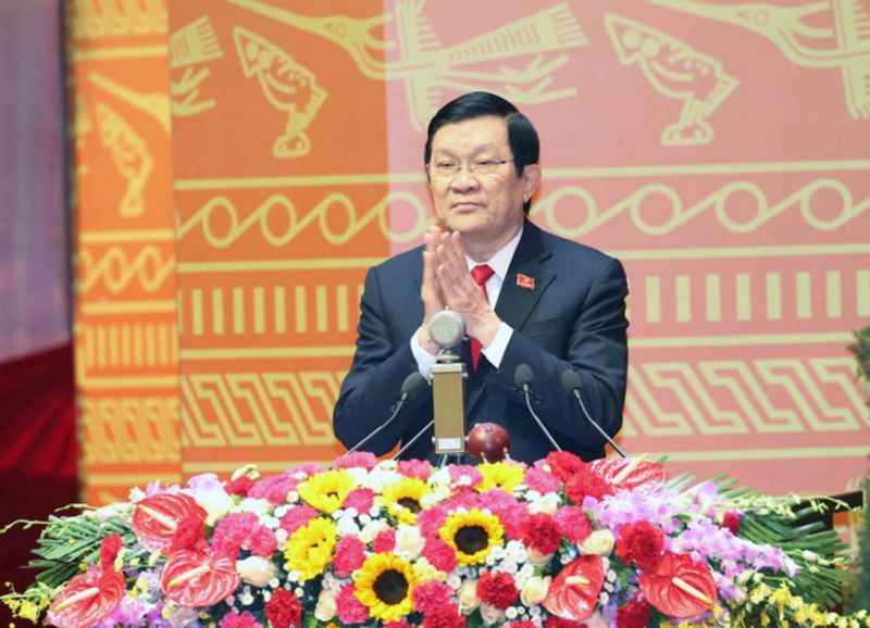 Thay mặt Đoàn Chủ tịch, Chủ tịch nước Trương Tấn Sang, Ủy viên Bộ Chính trị, đọc Diễn văn khai mạc Đại hội.