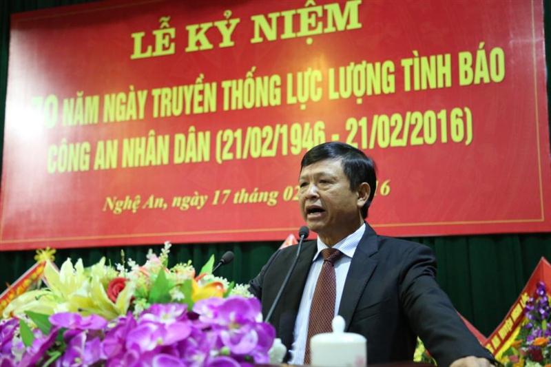 Đồng chí Phạm Trọng Dương, Phó Tổng cục Trưởng, Tổng cục V Bộ Công an phát biểu tại buổi lễ