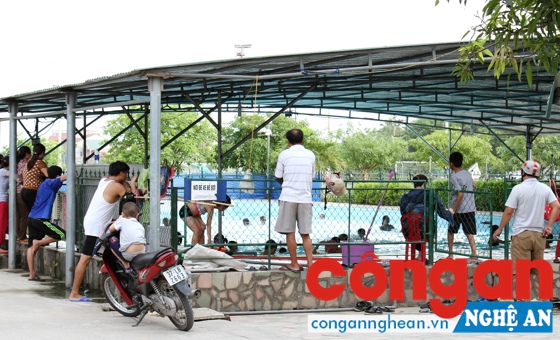 Dù đã bị từ chối cấp phép nhưng bể bơi tại Trường Trung cấp Việt Anh vẫn ngang nhiên hoạt động