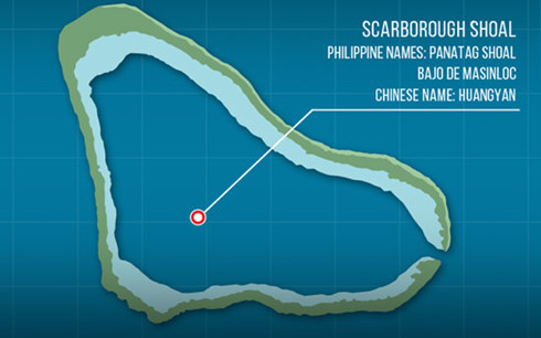 Bãi cạn Scarborough/Hoàng Nham - một trong những trọng điểm tranh chấp giữa Trung Quốc và Philippines trên Biển Đông.