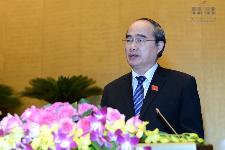 Chủ tịch Ủy ban TƯMTTQVN Nguyễn Thiện Nhân đã trình bày Báo cáo tổng hợp ý kiến, kiến nghị của cử tri