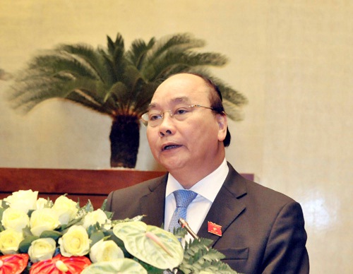 Thủ tướng Nguyễn Xuân Phúc trình Quốc hội cơ cấu tổ chức của Chính phủ nhiệm kỳ 2016-2021.