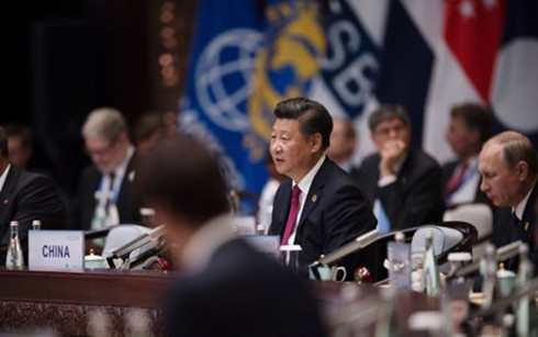 Chủ tịch Trung Quốc Tập Cận Bình tại phiên khai mạc G20. (Ảnh: Getty)