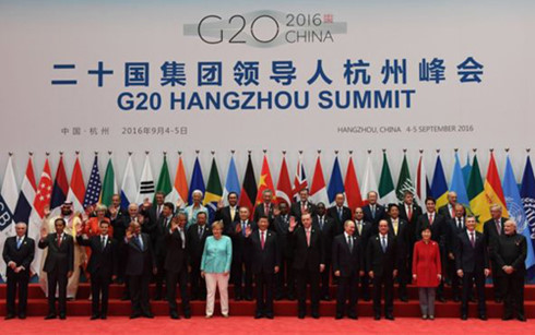 Các đại biểu tham dự Hội nghị thượng đỉnh G20 chup ảnh lưu niệm. (Ảnh: AFP)