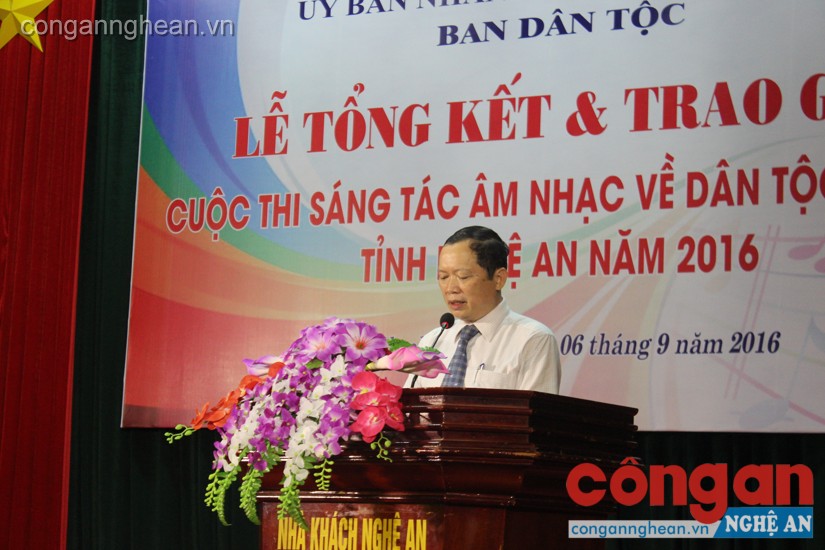 Ông Lương Thanh Hải- Trưởng ban Dân tộc tỉnh, Trưởng ban Tổ chức cuộc thi tổng kết giải