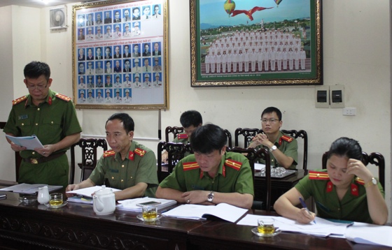 Đồng chí Đại tá Vũ Duyên Hải - Phó cục trưởng Cục CSMT BCA kết luận tại buổi làm việc.