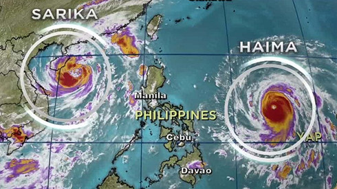  Bão Haima tấn công Philippines. Ảnh: CNN.