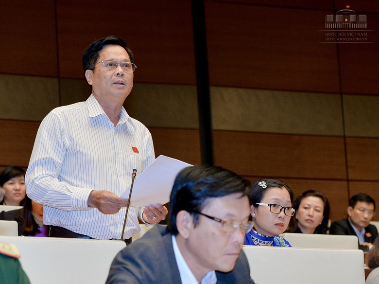 Đại biểu Quốc hội Lưu Thành Công phát biểu tại Hội trường - Ảnh: Đình Nam