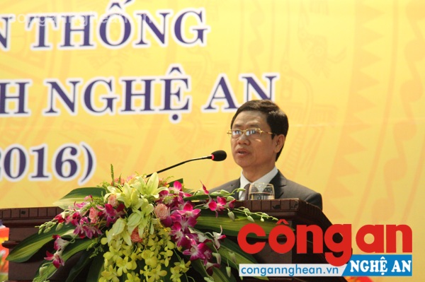 Thay mặt Tỉnh ủy, HĐND, UBND, UBMTTQ Tỉnh, đồng chí Nguyễn Xuân Sơn phát biểu tại lễ kỷ niệm