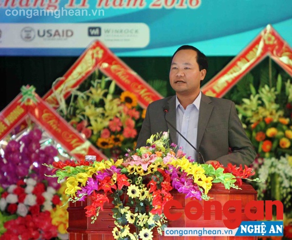 Ông Hoàng Quóc Việt - Chi cục trưởng Kiểm lâm Nghệ An phát biểu tại lễ đón nhận