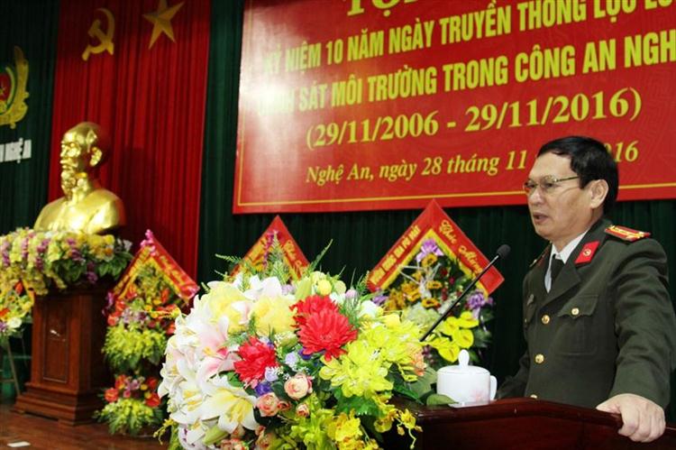Đồng chí Đại tá Nguyễn Đình Dung Phó Giám đốc CANA phát biểu tại lễ kỷ niệm