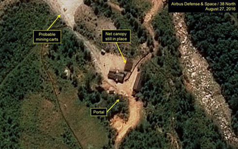 Khu vực bãi thử Punggye-ri được cho là nơi Triều tiên tiến hành vụ thử hạt nhân lần thứ 5. (Ảnh: EPA)