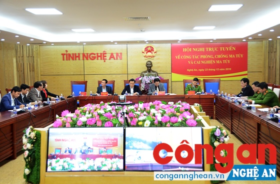 Toàn cảnh Hội nghị trực tuyến tại đầu cầu Nghệ An