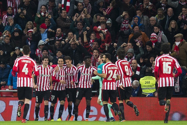 Niềm vui chiến thắng của các cầu thủ A. Bilbao