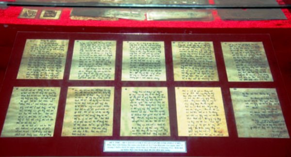 Bức thư của liệt sỹ Lê Văn Huỳnh hiện đang được trưng bày tại Bảo tàng Thành cổ Quảng Trị