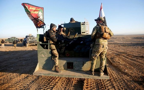 Binh sĩ Iraq tại khu vực phía Tây Mosul. Ảnh: Reuters