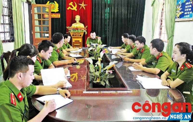 Công an phường Lê Lợi họp bàn phương án đảm bảo ANTT trước, trong và sau Tết Nguyên đán