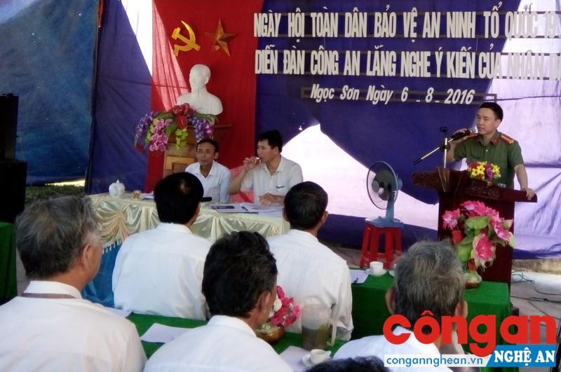  Hiệu quả từ diễn đàn “Công an lắng nghe ý kiến nhân dân” tại thôn 5, xã Ngọc Sơn, huyện Quỳnh Lưu