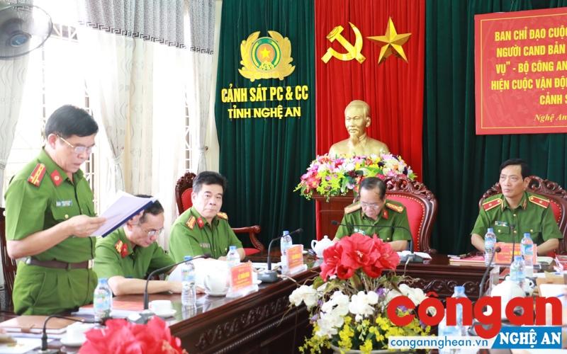 Cảnh sát PC&CC tỉnh Nghệ An báo cáo kết quả thực hiện Cuộc vận động “Xây dựng phong cách người CAND bản lĩnh, nhân văn, vì nhân dân phục vụ” 6 tháng đầu năm 2017