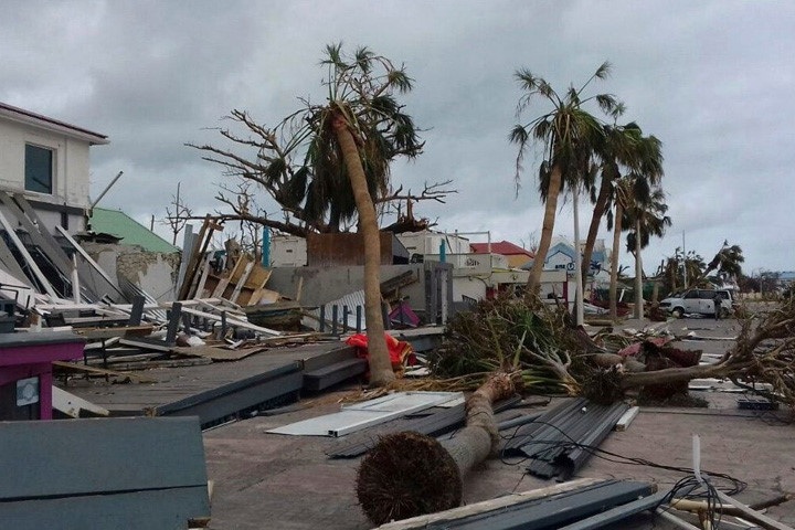 Cảnh đổ nát do bão Irma ở vùng Caribe. Ảnh: AP
