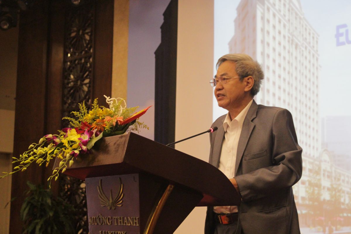 Ông Hồ Văn Bài - Tổng giám đốc Công ty CP Vicentra, chủ đầu tư, phát biểu tại buổi lễ