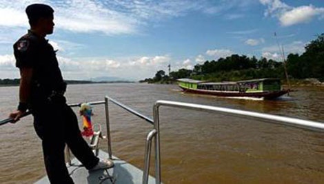 Cảnh sát biên giới Thái Lan tuần tra dọc sông Mekong