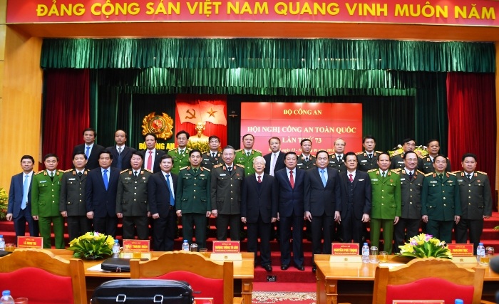 Tổng Bí thư Nguyễn Phú Trọng, Bộ trưởng Tô Lâm cùng các đại biểu tham dự Hội nghị.