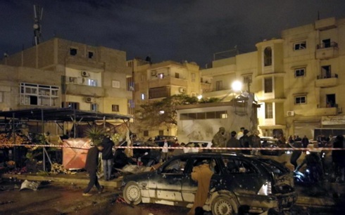 Hiện trường vụ đánh bom tại Benghazi. Ảnh: Reuters