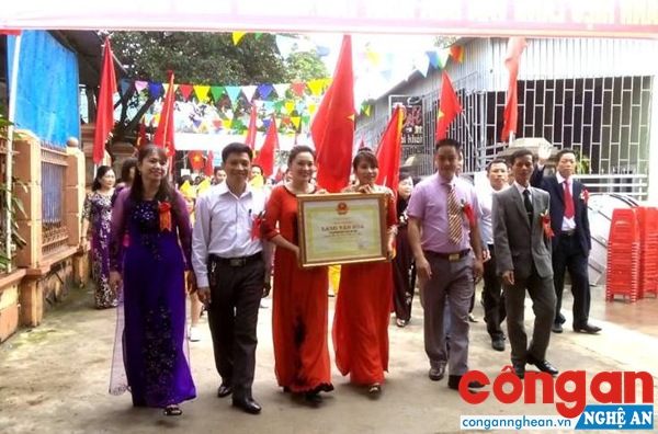 Lễ đón nhận danh hiệu Làng văn hóa tại khối Tân Thành, phường Hòa Hiếu, TX Thái Hòa