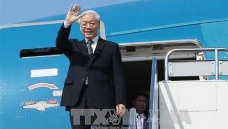 Tổng Bí thư Nguyễn Phú Trọng lên đường thăm Pháp