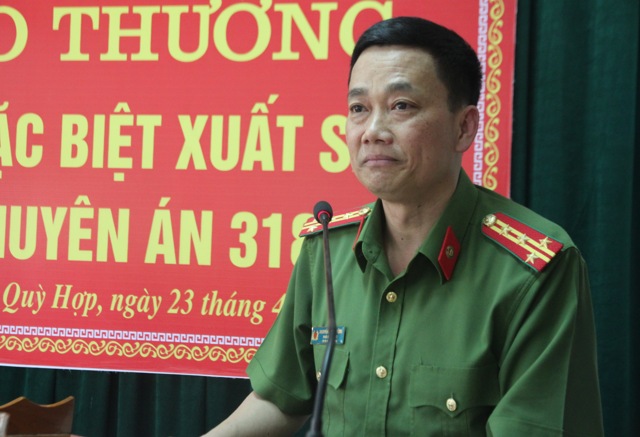 Đồng chí Đại tá Nguyễn Mạnh Hùng – Phó Giám đốc Công an tỉnh phát biểu chỉ đạo