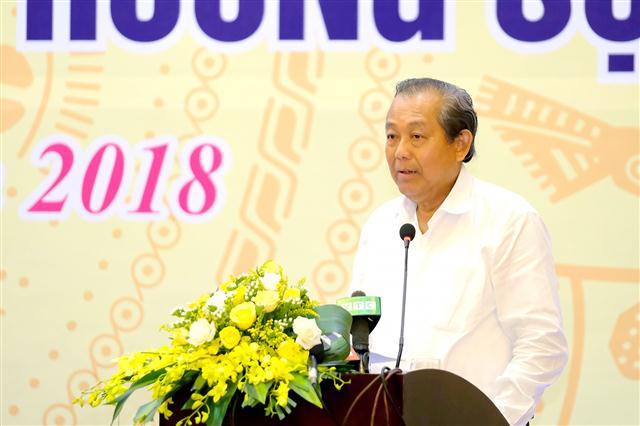 Phó Thủ tướng Thường trực Chính phủ Trương Hoà Bình phát biểu tại Hội nghị. Ảnh: VGP/Quang Hiếu