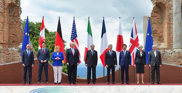 Nguyên thủ các nước G7 tại Hội nghị thượng đỉnh lần thứ 43 tại Taormina, Italy tháng 5-2017.