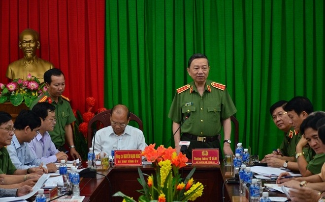 Bộ trưởng Tô Lâm làm việc tại Công an tỉnh Bình Thuận.