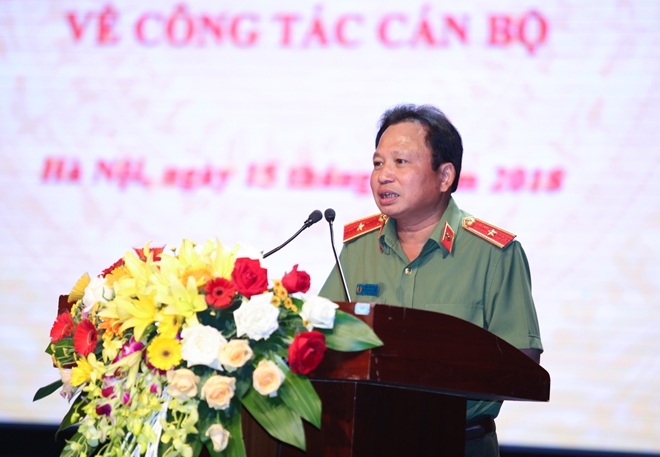 Thiếu tướng Mai Văn Hà, Cục trưởng Cục Truyền thông CAND, phát biểu tại buổi lễ.