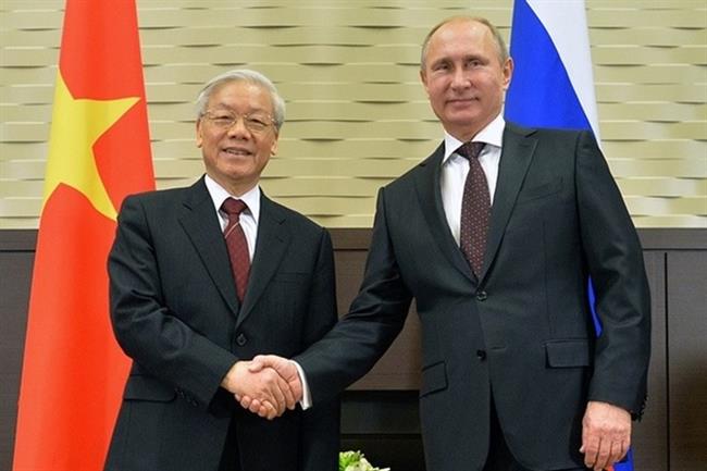 Tổng Bí thư Nguyễn Phú Trọng và Tổng thống Liên bang Nga V. Putin. Ảnh: RIA