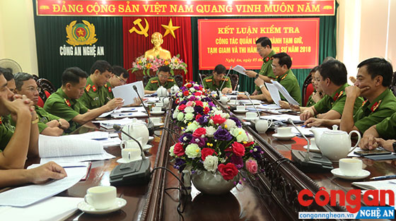 Lãnh đạo Cục C11 thông qua biên bản kiểm tra công tác tác quản lý, thi hành tạm giữ, tạm giam và thi hành án hình sự năm 2018 tại Công an tỉnh Nghệ An