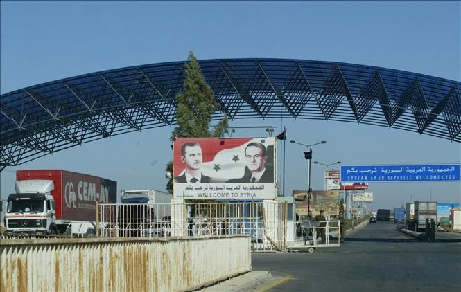 Cửa khẩu biên giới Nassib giữa Jordan và Syria. Ảnh: TTXVN