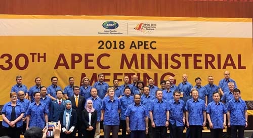 Các Trưởng đoàn dự Hội nghị liên Bộ trưởng Ngoại giao- Kinh tế lần thứ 30 các nền kinh tế APEC. Nguồn: Bộ Công Thương