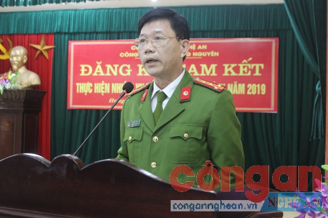 Đại tá Lê Văn Thái, Trưởng Công an huyện kết luận Hội nghị
